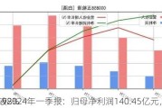 五粮液2024年一季报：归母净利润140.45亿元，同
增11.98%