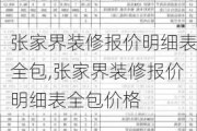 张家界装修报价明细表全包,张家界装修报价明细表全包价格