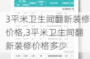 3平米卫生间翻新装修价格,3平米卫生间翻新装修价格多少