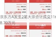 京东方A发生2笔大宗合计成交1168.70万元