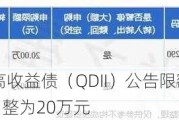 鹏华全球高收益债（QDII）公告限额：额度由100万元调整为20万元