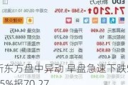 新东方盘中异动 早盘急速下跌5.05%报70.27
