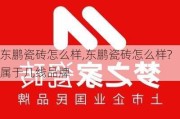 东鹏瓷砖怎么样,东鹏瓷砖怎么样?属于几线品牌