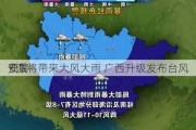 “派
安”将带来大风大雨 广西升级发布台风
预警