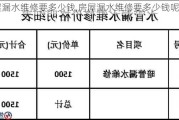 房屋漏水维修要多少钱,房屋漏水维修要多少钱呢