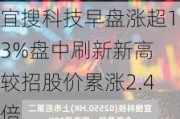 宜搜科技早盘涨超13%盘中刷新新高 较招股价累涨2.4倍