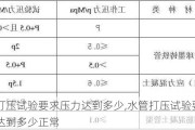 水管打压试验要求压力达到多少,水管打压试验要求压力达到多少正常