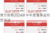 慧为智能2024年半年度董事会经营评述