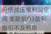 
价格战压缩利润空间 美联航Q3盈利指引不及预期