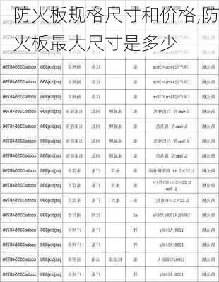 防火板规格尺寸和价格,防火板最大尺寸是多少