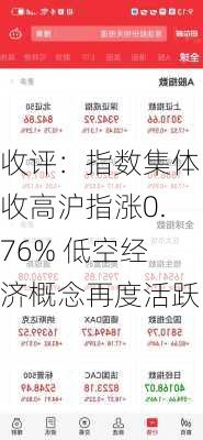 收评：指数集体收高沪指涨0.76% 低空经济概念再度活跃