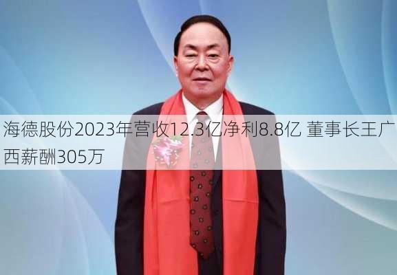 海德股份2023年营收12.3亿净利8.8亿 董事长王广西薪酬305万