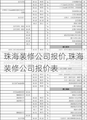 珠海装修公司报价,珠海装修公司报价表