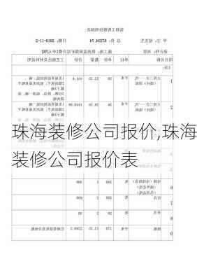 珠海装修公司报价,珠海装修公司报价表