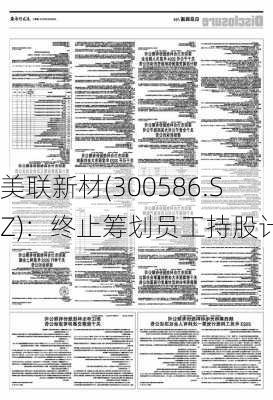 美联新材(300586.SZ)：终止筹划员工持股计划