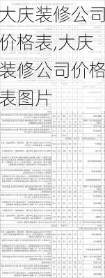 大庆装修公司价格表,大庆装修公司价格表图片