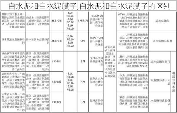 白水泥和白水泥腻子,白水泥和白水泥腻子的区别