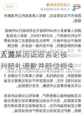 
亚迪：
人黄某因诋毁言论被判赔礼道歉并赔偿损失