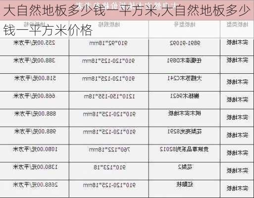 大自然地板多少钱一平方米,大自然地板多少钱一平方米价格