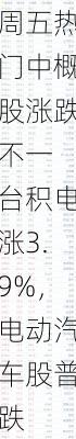 周五热门中概股涨跌不一 台积电涨3.9%，电动汽车股普跌