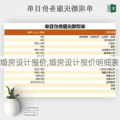 婚房设计报价,婚房设计报价明细表