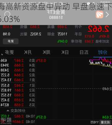 弘海高新资源盘中异动 早盘急速下跌5.03%