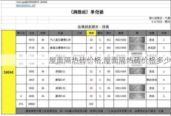 屋面隔热砖价格,屋面隔热砖价格多少