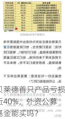 贝莱德首只产品亏损近40%，外资公募基金能买吗？