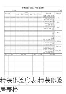 精装修验房表,精装修验房表格