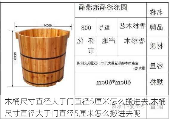 木桶尺寸直径大于门直径5厘米怎么搬进去,木桶尺寸直径大于门直径5厘米怎么搬进去呢