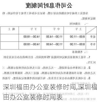 深圳福田办公室装修时间,深圳福田办公室装修时间表