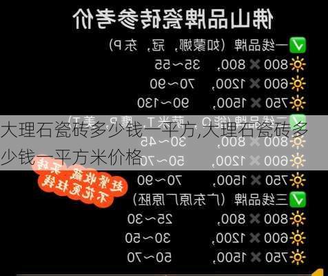 大理石瓷砖多少钱一平方,大理石瓷砖多少钱一平方米价格