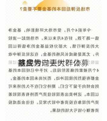 
基金
基民亏
将成为过去时？公募
效应转向更大群体