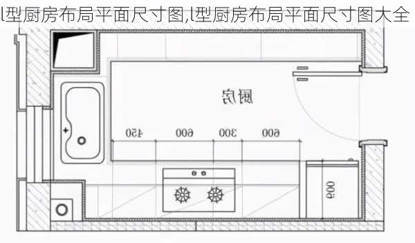 l型厨房布局平面尺寸图,l型厨房布局平面尺寸图大全