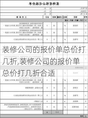 装修公司的报价单总价打几折,装修公司的报价单总价打几折合适