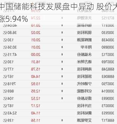 中国储能科技发展盘中异动 股价大涨5.94%