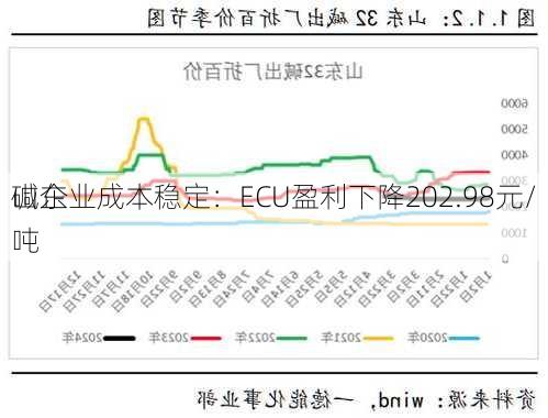 山东
碱企业成本稳定：ECU盈利下降202.98元/吨