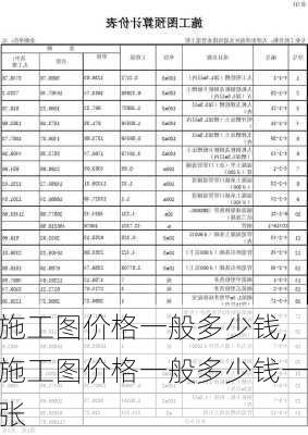 施工图价格一般多少钱,施工图价格一般多少钱一张