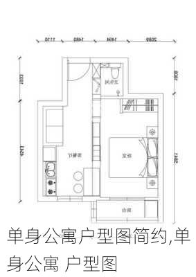 单身公寓户型图简约,单身公寓 户型图