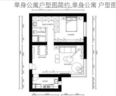 单身公寓户型图简约,单身公寓 户型图