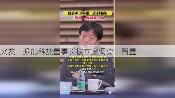 突发！派能科技董事长被立案调查、留置