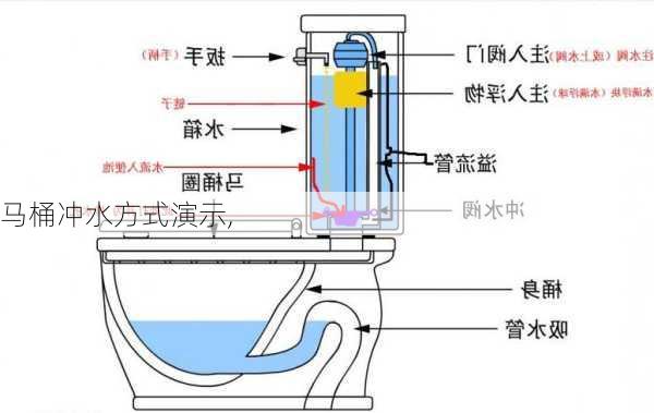 马桶冲水方式演示,