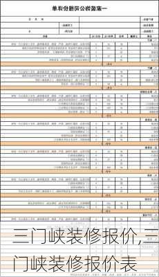 三门峡装修报价,三门峡装修报价表