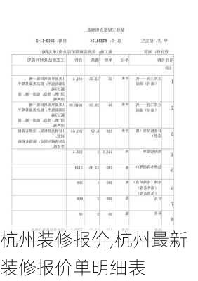 杭州装修报价,杭州最新装修报价单明细表