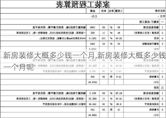 新房装修大概多少钱一个月,新房装修大概多少钱一个月呢