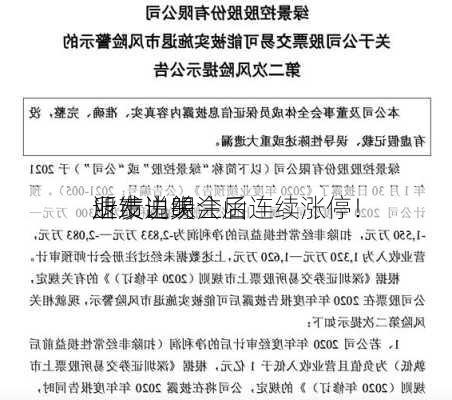 退市边缘 
业绩说明会后连续涨停！
所发出关注函