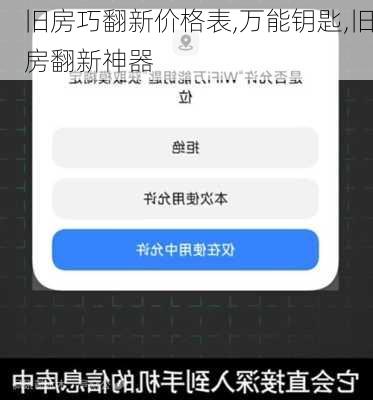 旧房巧翻新价格表,万能钥匙,旧房翻新神器