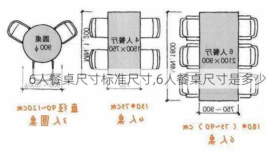 6人餐桌尺寸标准尺寸,6人餐桌尺寸是多少