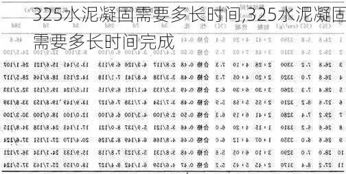 325水泥凝固需要多长时间,325水泥凝固需要多长时间完成