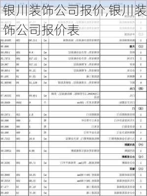 银川装饰公司报价,银川装饰公司报价表